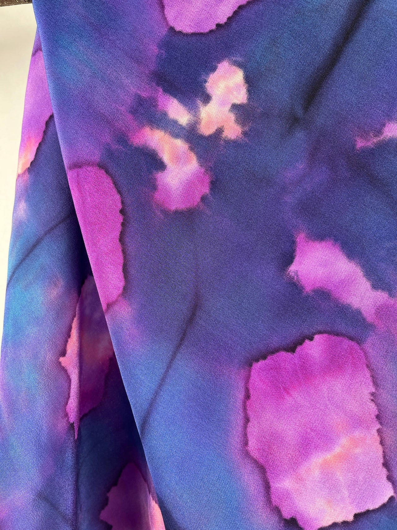 "Purple Nebula Shibori" - Hand-dyed Silk Scarf