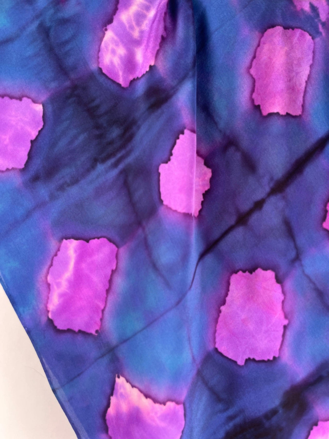 "Purple Nebula Shibori" - Hand-dyed Silk Scarf