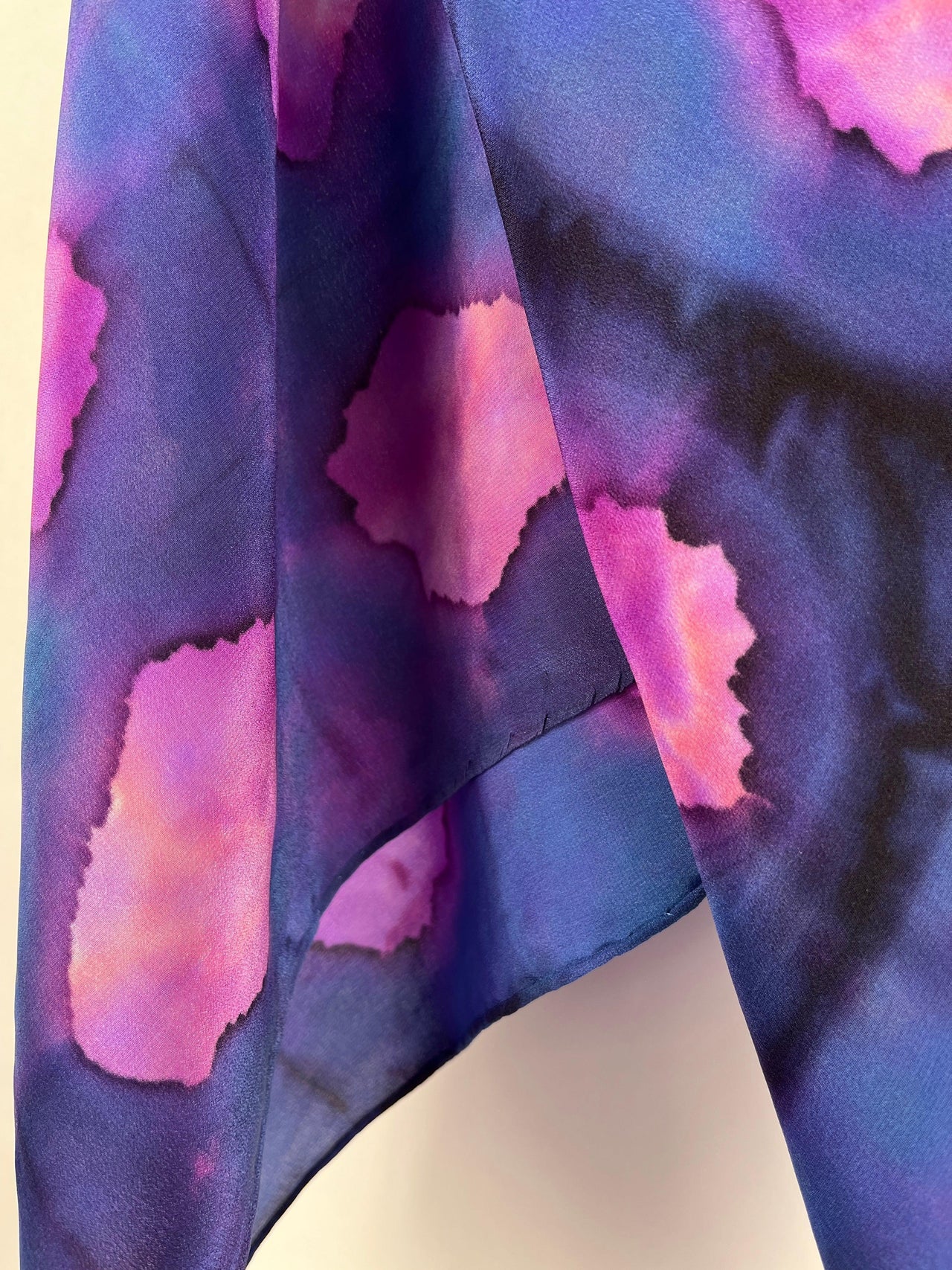 "Purple Nebula Shibori" - Hand-dyed Silk Scarf