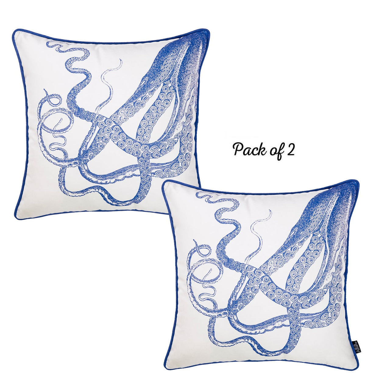 Nautica Octopus Square 18" Throw Pillow Cover (Set of 2)