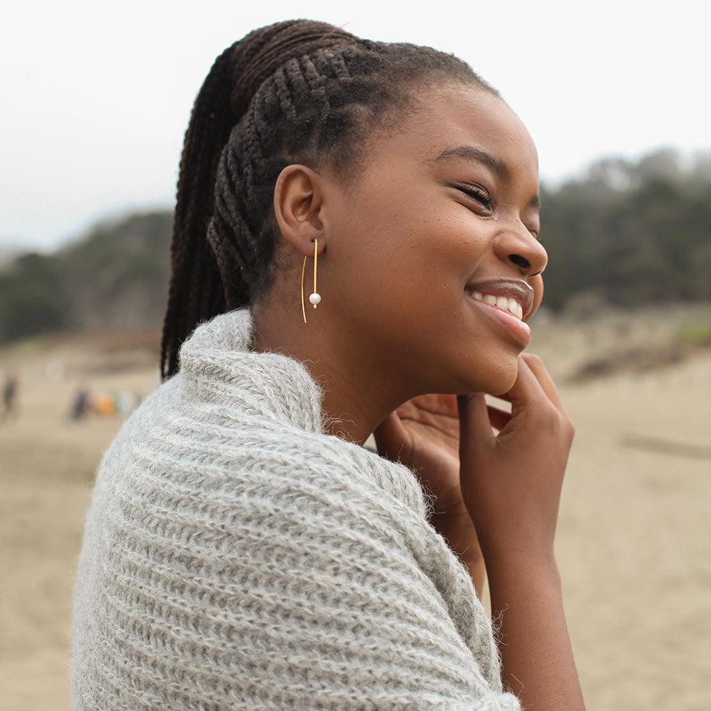 Freshwater Pearl Hook Earrings