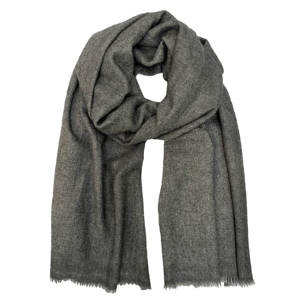 Charcoal Handloom  Cashmere Scarf