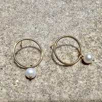 Thumbnail for Circle Freshwater Pearl Earrings