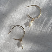 Thumbnail for Freshwater Pearl Hoop Earrings