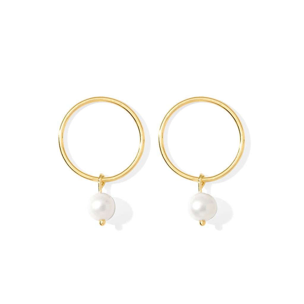 Circle Freshwater Pearl Earrings