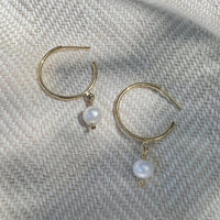 Thumbnail for Freshwater Pearl Hoop Earrings