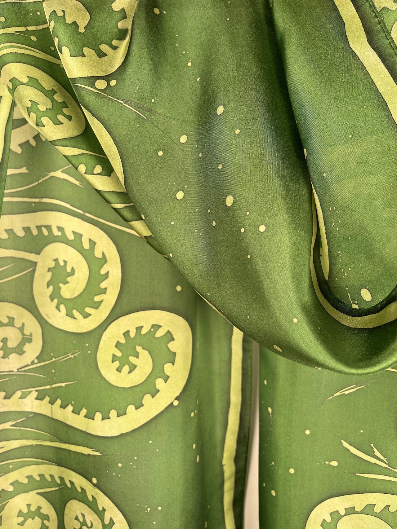 "Fiddlehead Fantasy" - Hand-dyed Silk Scarf