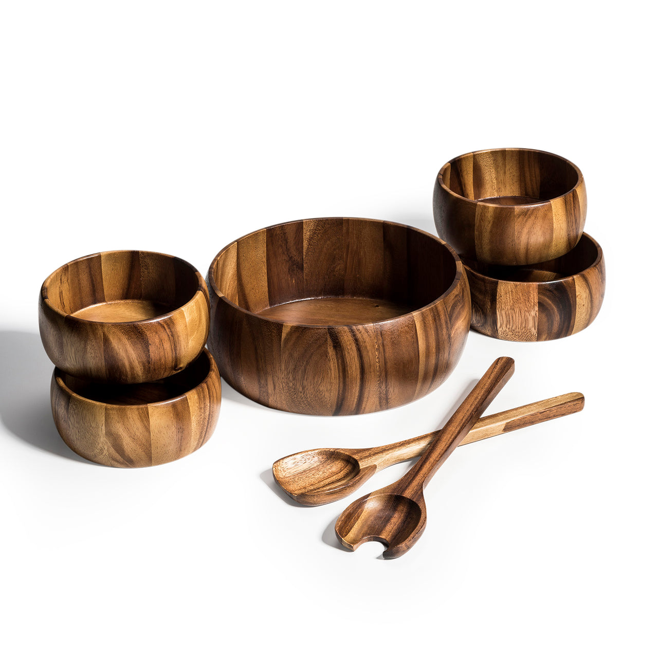 Classic Acacia 7-Piece Serving Bowl Set