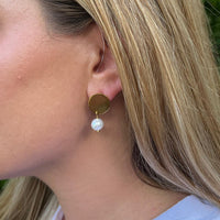 Thumbnail for Freshwater Pearl Disc Earrings