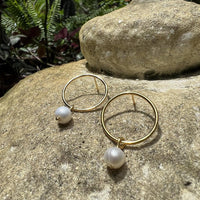 Thumbnail for Circle Freshwater Pearl Earrings