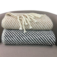 Thumbnail for Chunky Camel Stripe Alpaca Throw