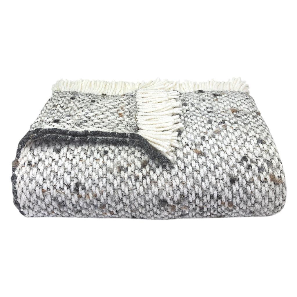 Chunky Gray Weave Alpaca Throw